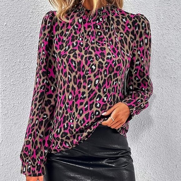 Leopard Print Blouse (NWOT) - Picture 1 of 6